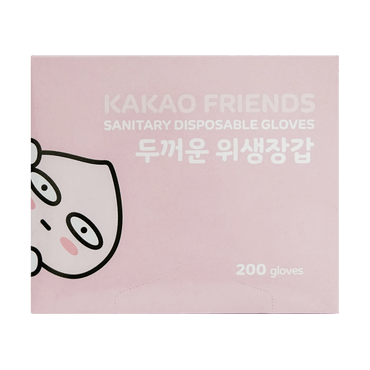 韩国KAKAO Friends 一次性食品级透明卫生塑料手套 标准尺寸 200枚入