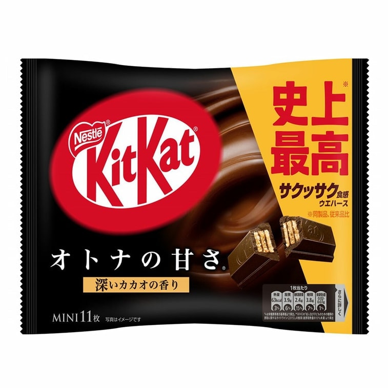 【日本直邮】NESTLE雀巢 KITKAT奇巧 迷你涂层夹心威化巧克力饼干 可可味 11枚