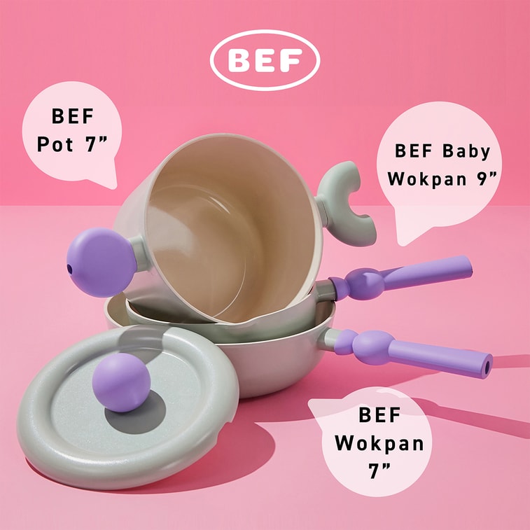 BETTER FINGER Cast Aluminum Casserole Pot Stockpot with Lid Blue 7" 9