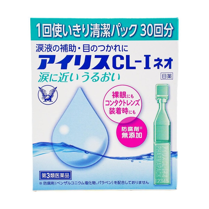 日本TAISHO PHARMACEUTICAL大正製藥 愛麗絲人工淚液眼藥水滴眼液 0.4ml×30支 眼疲勞 乾澀 紅血絲 長時間用眼