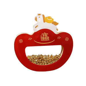 【中国直邮】 FOXTAIL 新年装饰品马年元宝摆件客厅入户玄关过年氛围布置马上有钱16*16.5cm*1件