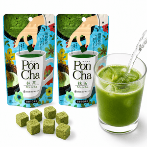 日本 菱和園 PonCha インスタント抹茶 フリーズドライ茶ブロック 10個*2袋