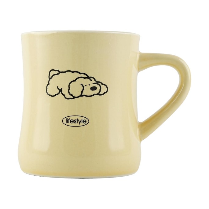 Ceramics Mug Dog Lying Flat