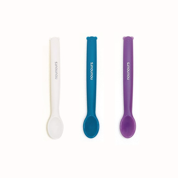 商品详情 - [韩国正品]  Nounours 磨牙棒婴儿勺 3种 (白/蓝/紫色) - image  0