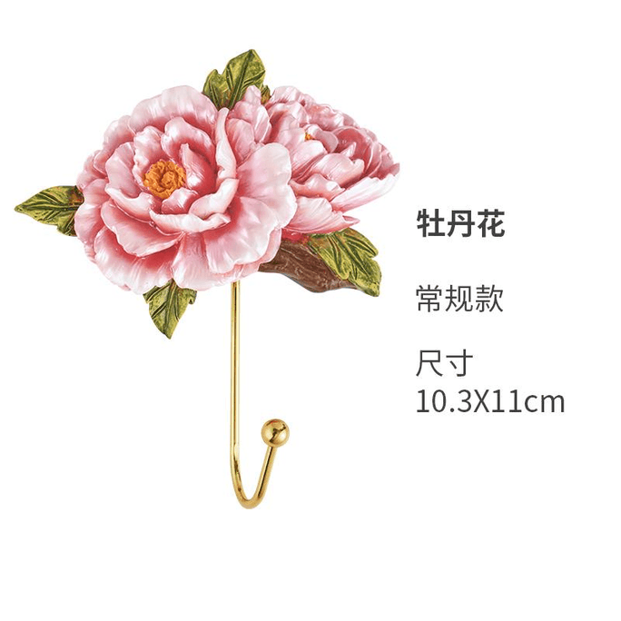 [中国直送] Wanwu Dezhi 新中国製 ​​軽量 高級 花型 フック コートフック (牡丹) 10.3×11cm (1個パック)