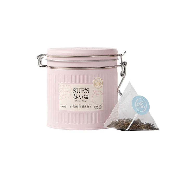 【中國直郵】 蘇小糖 爆汁白桃鐵觀音水果茶茶包 養生茶 花茶 下午茶 35g*1罐
