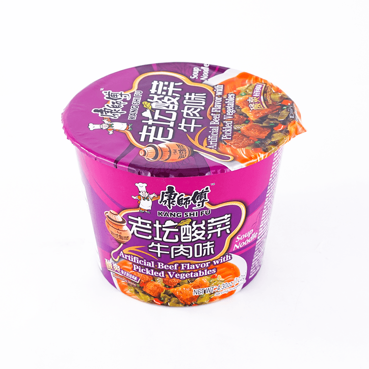 康师傅 方便面 老坛酸菜牛肉味 桶装 122g 5