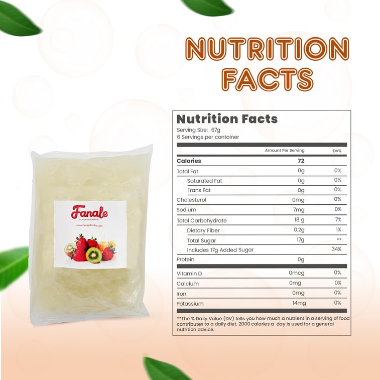 Fanale Lychee Jelly Nata De Coco For Boba Tea 400g 7