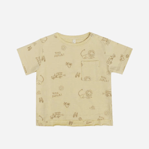 Rylee + Cru Kids Unisex RAW EDGE T-SHIRT - VIVA SAFARI 2-3Y