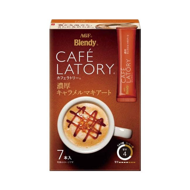 【日本直郵】AGF BLENDY焦糖瑪奇朵速溶咖啡 香濃醇厚下午茶飲料 7條入