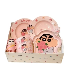 Tableware Set Bowl Plate 2-person 8-piece Gift Box Crayon Shin-chan