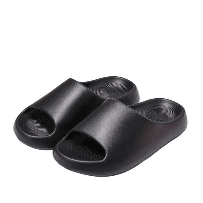 【中国直送】ミニソー 夏用ホームスリッパ、ソフトで滑りにくい、ブラック、サイズ36-37、1足