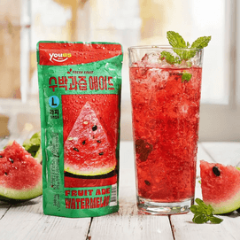 韩国YOU US友施 西瓜果汁汽水 340ml【韩国GS25便利店同款】【清爽夏日冰饮】