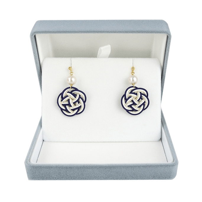 宇和海真珠 トラディショナルノットフラワー ヴィンテージ アコヤ真珠イヤリング 80g