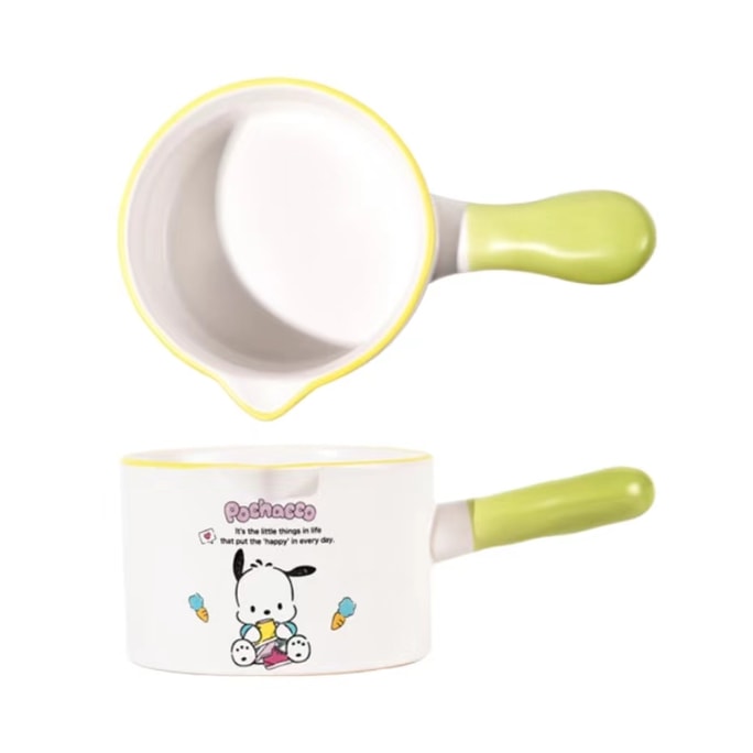 Sanrio Ceramic Milk Pot /Home Use Cooking Baby Food /Noodles Pot Pochacco 1Pc