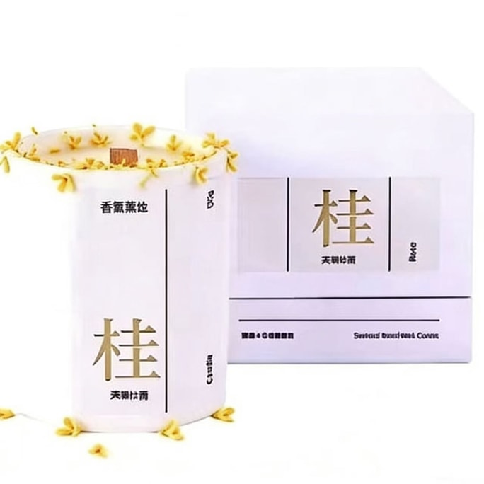 Flower's Valley “Full Orchard Osmanthus Rain” Osmanthus Scented Candle 130g 【Large Octagonal Fragrance】 【Ceramic Container - Not Plaster Cup - Cool to the Touch】 Elegant and Long-Lasting Floral Scent