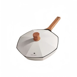 Cocoolette Cate Maker 30CM Octagonal Wok Non-Stick Pan For Induction And Gas Cooker White
