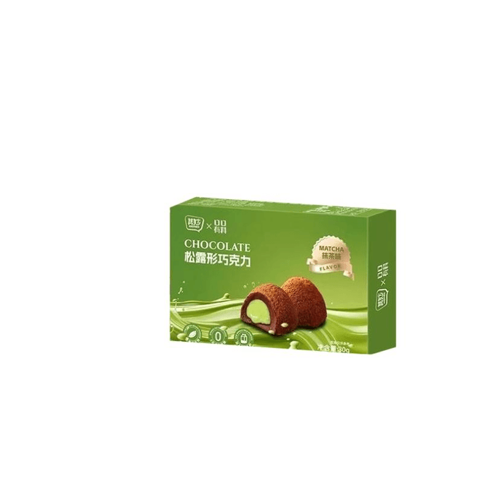 Pure Cocoa Butter Black Truffle Chocolate Snacks, Filled Candies, Matcha 30g*1 Box