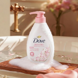 日本DOVE多芬 樱花香氛按压沐浴露 绵密泡沫 温和滋润 470g