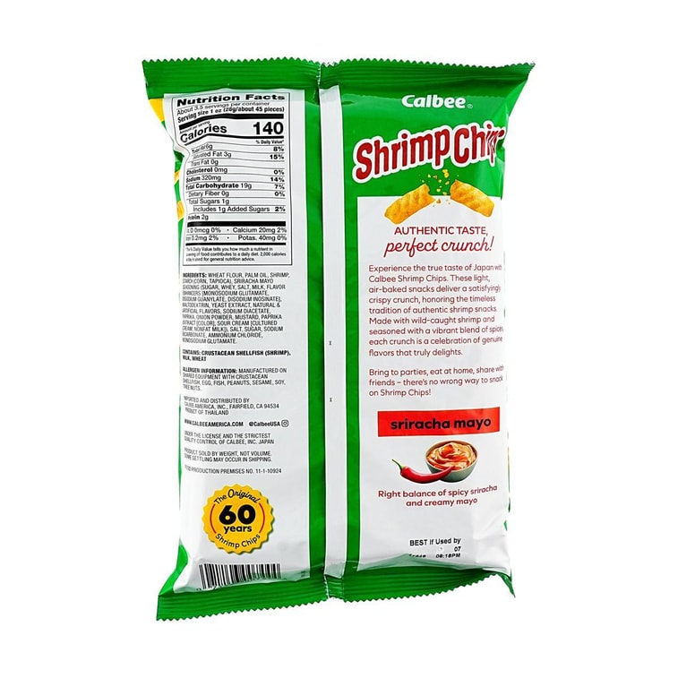 Baked Shrimp Chips,Cracker Snack,Sriracha Mayo Flavor, 3.3 oz 9