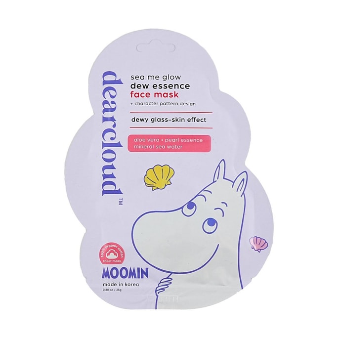 MOOMIN Sea Me Glow Dew Essence Face Mask, 1pcs- Hydrating | Dryness Relief | Bouncy & Elastic Skin