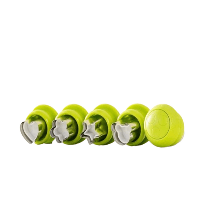 Baby Wonton Mold Infant Mini Wonton Dumpling Cookie Butterfly Pasta Sealing Tool Small Dumpling Embosser Avocado Green Mushroom Mold 5-Piece Set (Flower + Star + Heart + Rabbit + Bear)