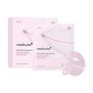 PDRN Pink Collagen Gel Mask, Sodium DNA, Niacinamide, Hydrolyzed Collagen, 4 Sheets