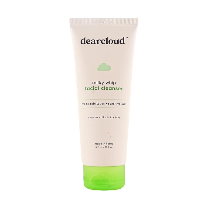 Milky Whip Facial Cleanser, 5 fl.oz - All Skin Types/Sensitive Skin | Matcha | Allantoin | BHA
