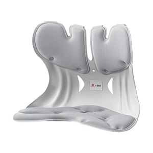 Oversized Lumbar Cushion, Ergonomic Backrest for Posture, Universal Chair Fit, Elegant Gray, 477×337×373mm