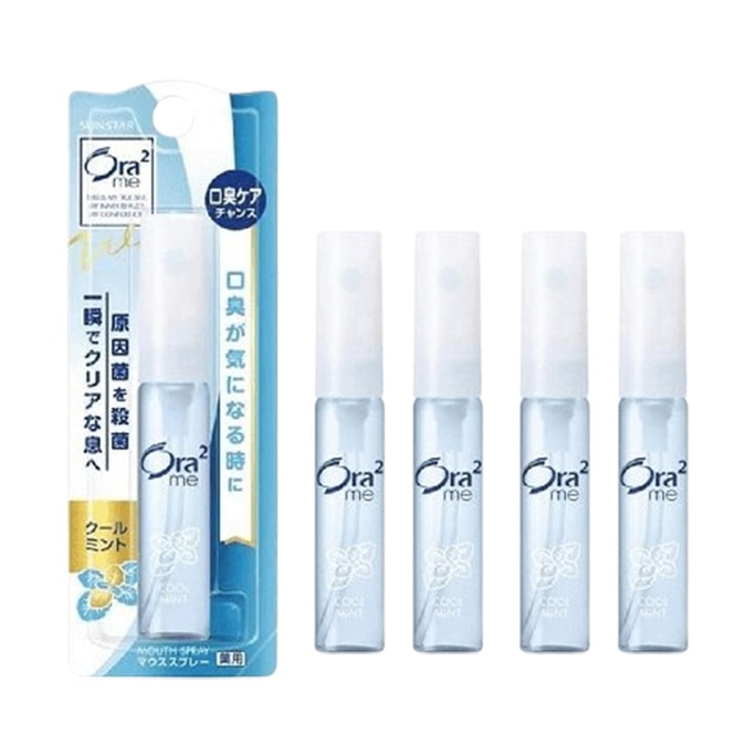 日本 SUNSTAR ORA2 Ora2皓乐齿 果味口气清新剂便携清新口喷6ml *5清凉薄荷味