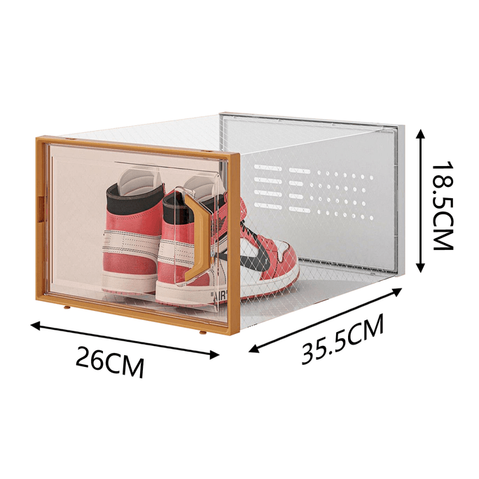 Ant Box No-Install Shoe Box, Home Entrance Dustproof Shoe Cabinet, Foldable Shoe Rack for Dorm, Transparent Brown