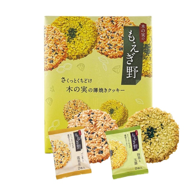 日本TIVOLIN TIVON阡朋 薄脆坚果饼干 芝麻花生+抹茶巴旦木味 24枚入 122.4g