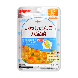 日本PIGEON贝亲 婴儿沙丁鱼团子八宝饭 宝宝健康辅食无添加 80g 12M+