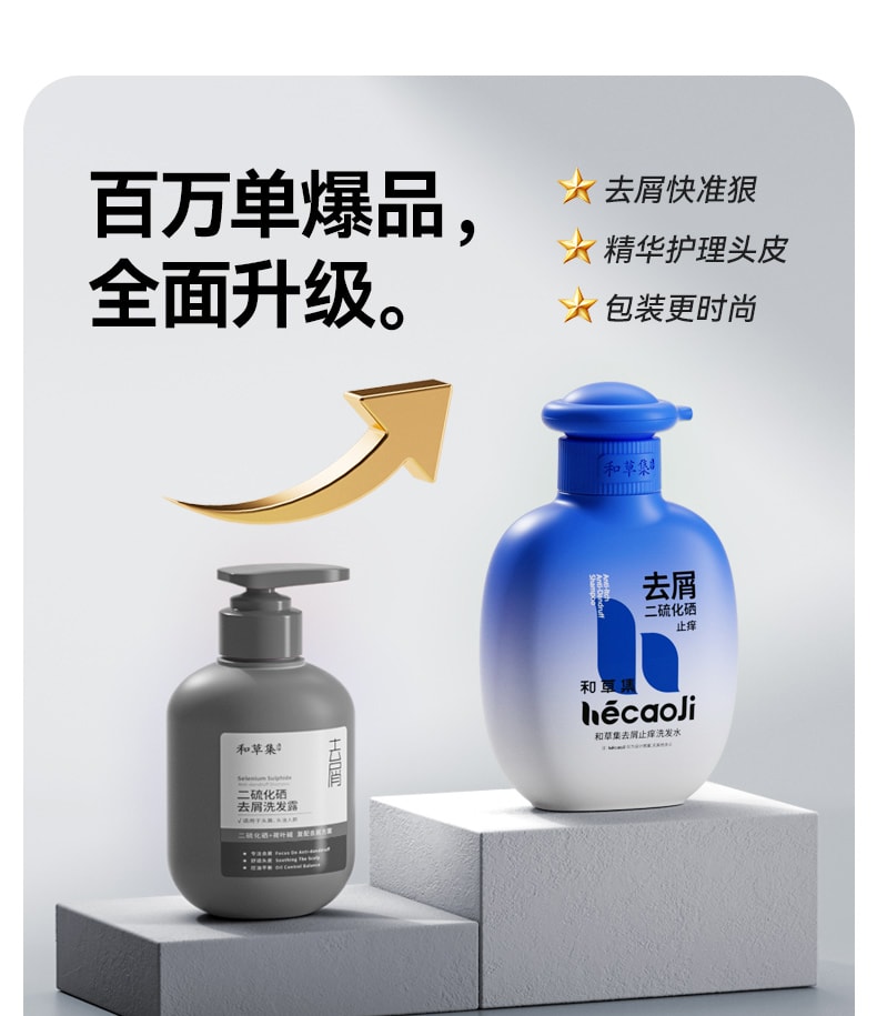 【中國直郵】 和草集 小藍瓶止癢去屑二硫化硒洗髮水 平衡頭皮微生態 淨屑止癢不反复 鳶尾誘惑香型 300ml/瓶