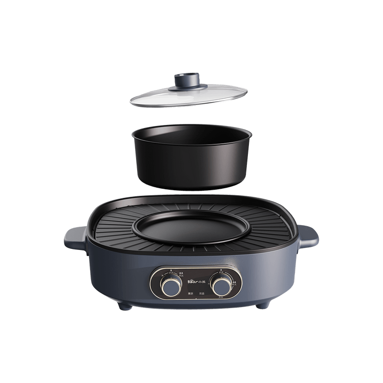 Portable 2 In 1 Smokeless Electric BBQ Pan Grill & Hot Pot with Dual Temp Control 16