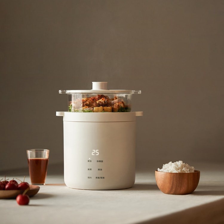 OLAYKS Mini Electric Rice Cooker with Steamer – 1.2L Capacity
