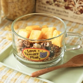 Little Bear Jelly Grain Cup Glass Cup Spoon Set