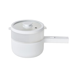 Electric Hot Pot Multifunctional Mini Cooker 1.5 Qt Capacity Ideal For Home Comes With Steamer.100~120V Wide Voltage