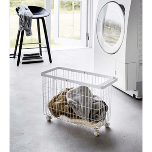 Rolling Wire Basket (14.8 H) - Steel White