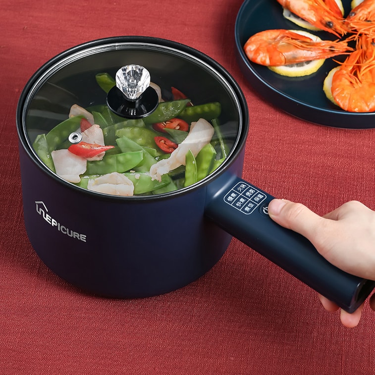 [中国直送] Fanluo 110V 寮用学生用ミニ炊飯器 多機能ミニ電気炊飯器 スマートエディション - ロイヤルブルー 蒸し器付き 4