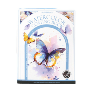 Portable Watercolor Drawing Book With Built-in Pigments DIY Stress-relieving Drawing Paper Gift - Butterfly 1Set