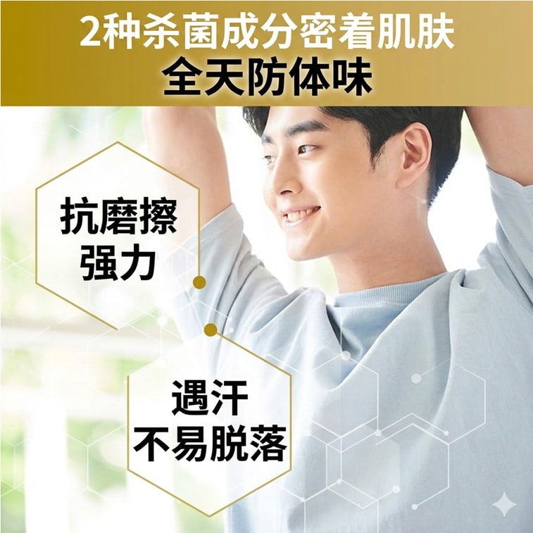 [일본 직배송] 개츠비 남성용 롤온 데오도란트 골드 프리미엄 버전, 무향, 60ml 3