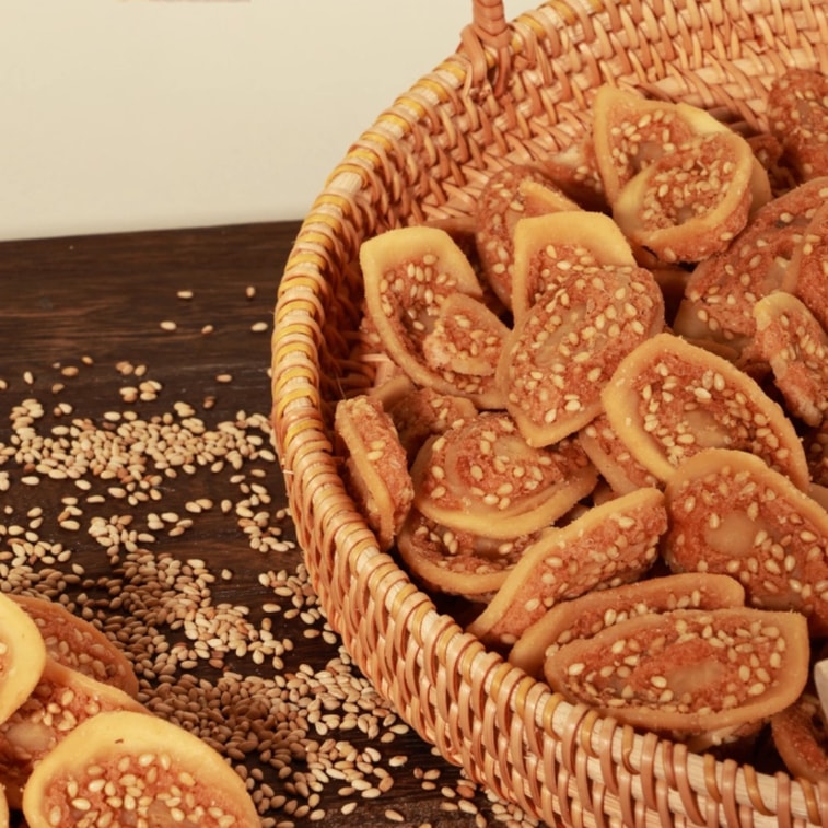 【中國直郵】大純豐 芝麻貓耳酥 貓耳朵脆片薯片 童年小零食餅乾 懷舊休閒小吃 手工鍋巴【濃醇酥脆 鹹甜芝麻香】 330g罐裝 3