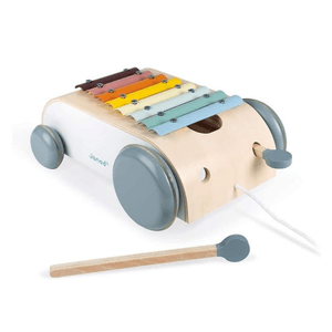 Janod 2-In-1 Sweet Cocoon Xylo Roller Walking And Musical Toy Ages 18M+