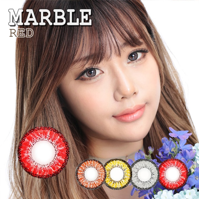 【韓國直郵】GeeenieGirls 年拋 Marble系列 #紅色 14.2mm 2pcs 0