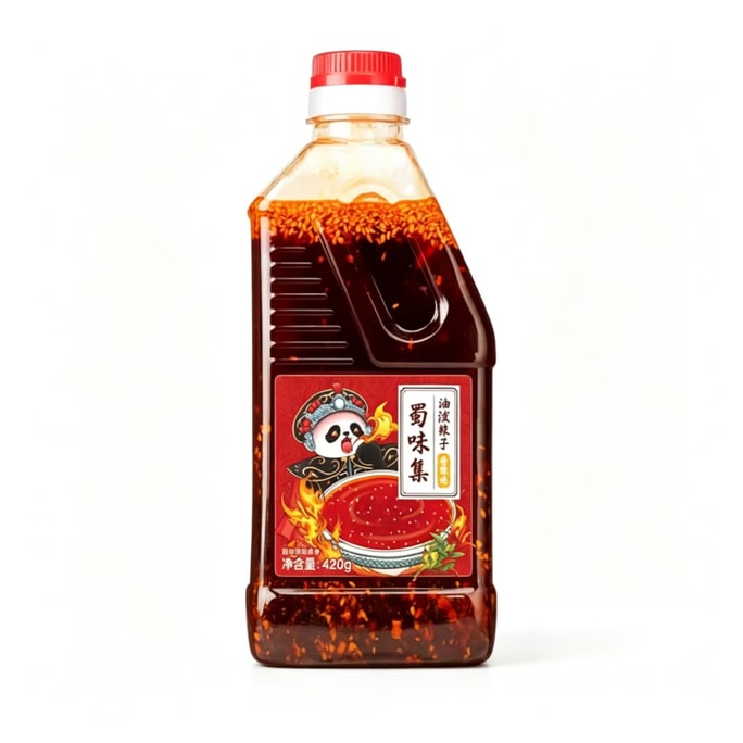 蜀味集 油潑辣子四川正宗紅油 涼拌菜專用辣椒油 家用油辣子420g*1瓶