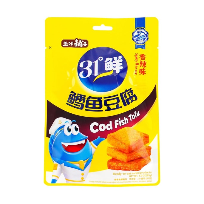Fresh Cod Fish Tofu Spicy Flavor ,3oz【High-Protein Snacks】