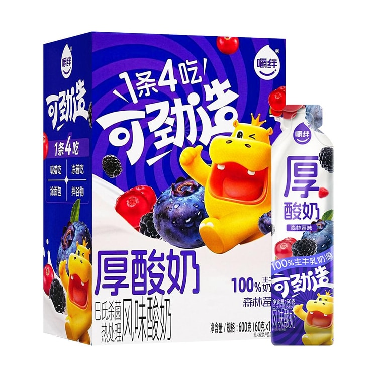 JIAOBAN Chewable Thick Yogurt Bar Forest Berry Flavor 2.1 oz*10