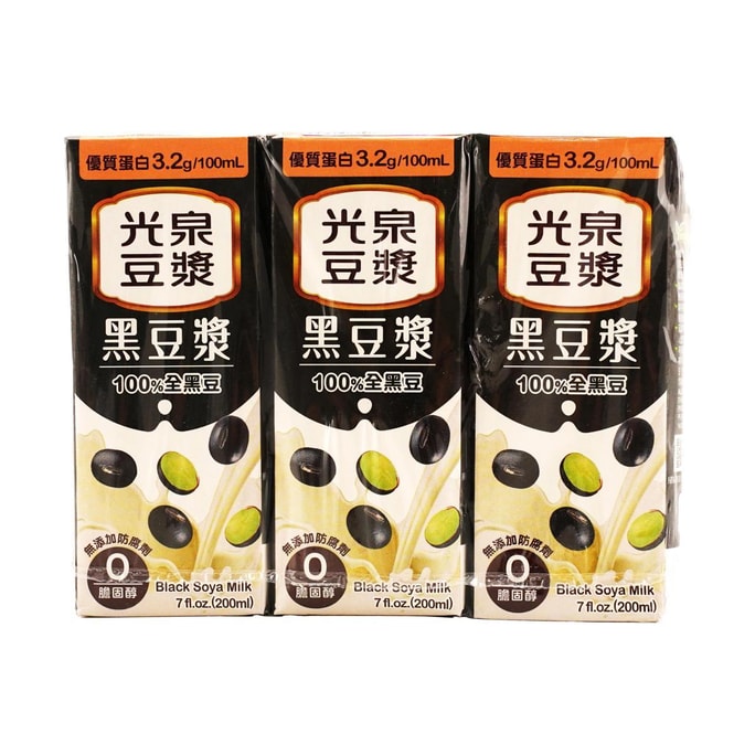 台灣光泉 黑豆漿 200ml*6盒【0防腐劑0膽固醇】【營養早餐】