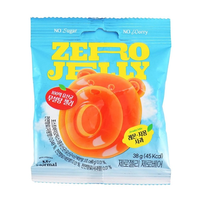 Zero Jelly Gummy Candy,Fruit-Flavored Bear-Shaped Candies,1.34 oz【Sugar Free】